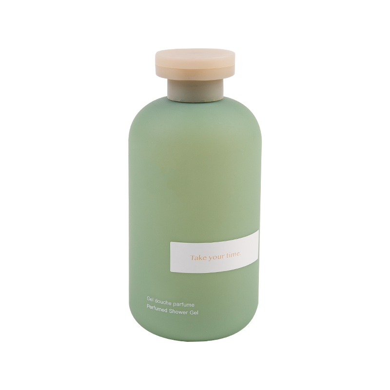薄緑色のフロストプッシュオンシャワージェルプラスチックボトル